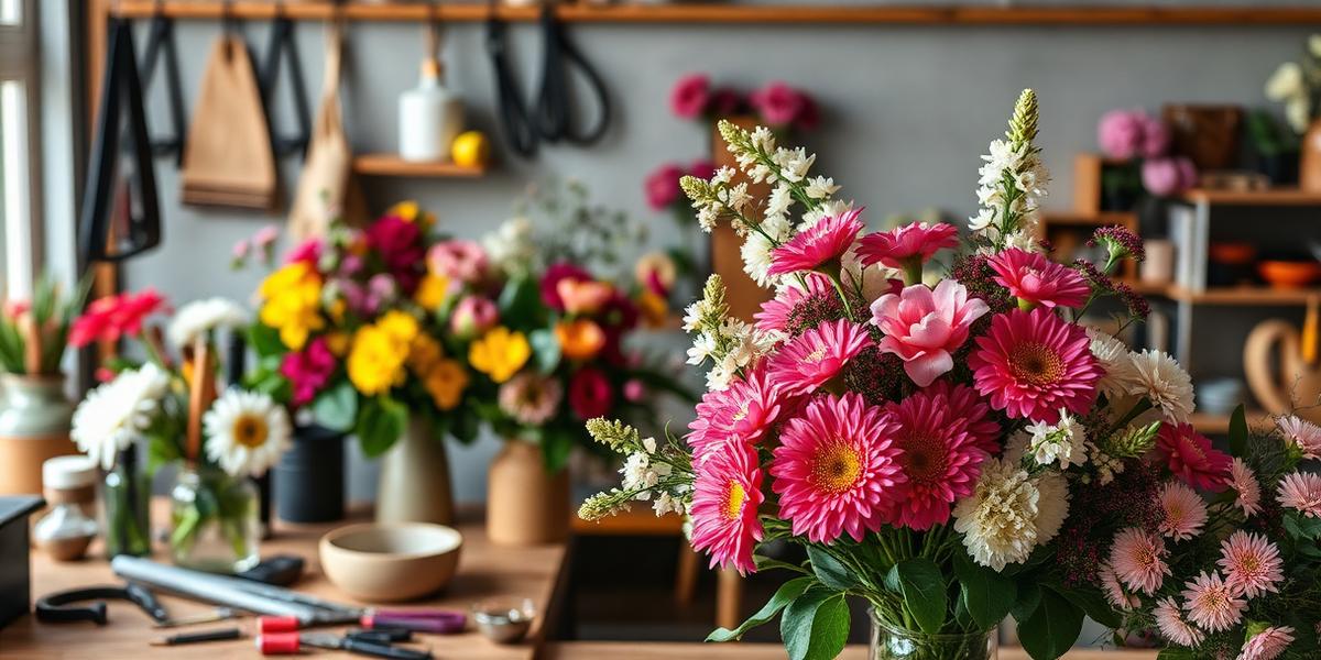 Our florist crafting arrangements